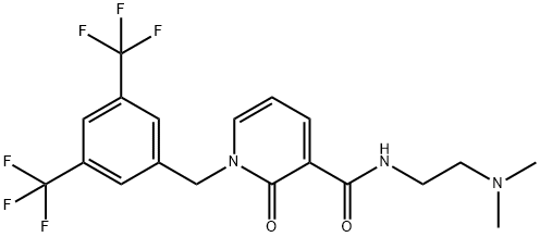 1-[3,5-BIS(TRIFLUOROMETHYL)BENZYL]-N-[2-(DIMETHYLAMINO)ETHYL]-2-OXO-1,2-DIHYDRO-3-PYRIDINECARBOXAMIDE Struktur