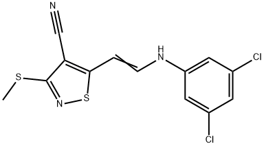 5-[2-(3,5-DICHLOROANILINO)VINYL]-3-(METHYLSULFANYL)-4-ISOTHIAZOLECARBONITRILE Struktur