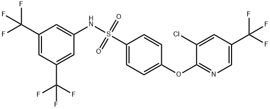 N-[3,5-BIS(TRIFLUOROMETHYL)PHENYL]-4-([3-CHLORO-5-(TRIFLUOROMETHYL)-2-PYRIDINYL]OXY)BENZENESULFONAMIDE Struktur