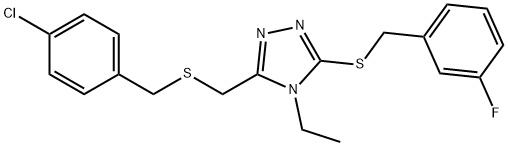 3-([(4-CHLOROBENZYL)SULFANYL]METHYL)-4-ETHYL-5-[(3-FLUOROBENZYL)SULFANYL]-4H-1,2,4-TRIAZOLE Struktur