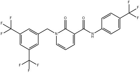 1-[3,5-BIS(TRIFLUOROMETHYL)BENZYL]-2-OXO-N-[4-(TRIFLUOROMETHYL)PHENYL]-1,2-DIHYDRO-3-PYRIDINECARBOXAMIDE Struktur