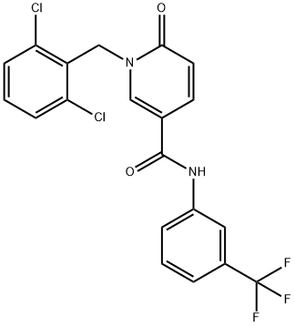 1-(2,6-DICHLOROBENZYL)-6-OXO-N-[3-(TRIFLUOROMETHYL)PHENYL]-1,6-DIHYDRO-3-PYRIDINECARBOXAMIDE Struktur