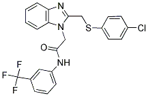 2-(2-([(4-CHLOROPHENYL)SULFANYL]METHYL)-1H-1,3-BENZIMIDAZOL-1-YL)-N-[3-(TRIFLUOROMETHYL)PHENYL]ACETAMIDE Struktur