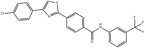 4-[4-(4-CHLOROPHENYL)-1,3-THIAZOL-2-YL]-N-[3-(TRIFLUOROMETHYL)PHENYL]BENZENECARBOXAMIDE Struktur