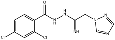 2,4-DICHLORO-N'-[2-(1H-1,2,4-TRIAZOL-1-YL)ETHANIMIDOYL]BENZENECARBOHYDRAZIDE Struktur