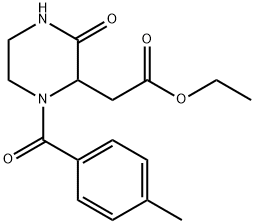 ETHYL 2-[1-(4-METHYLBENZOYL)-3-OXO-2-PIPERAZINYL]ACETATE Struktur