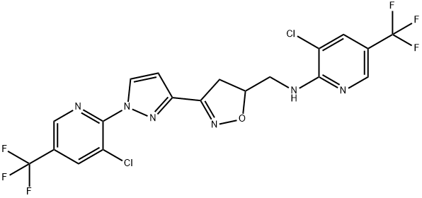 3-CHLORO-N-[(3-(1-[3-CHLORO-5-(TRIFLUOROMETHYL)-2-PYRIDINYL]-1H-PYRAZOL-3-YL)-4,5-DIHYDRO-5-ISOXAZOLYL)METHYL]-5-(TRIFLUOROMETHYL)-2-PYRIDINAMINE Struktur