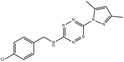 N-(4-CHLOROBENZYL)-6-(3,5-DIMETHYL-1H-PYRAZOL-1-YL)-1,2,4,5-TETRAAZIN-3-AMINE Struktur