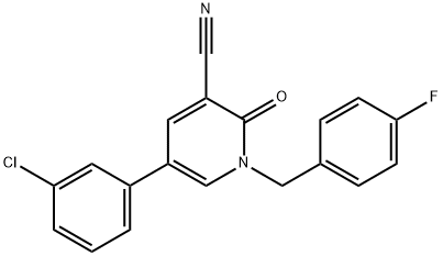 5-(3-CHLOROPHENYL)-1-(4-FLUOROBENZYL)-2-OXO-1,2-DIHYDRO-3-PYRIDINECARBONITRILE Struktur