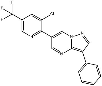 6-[3-CHLORO-5-(TRIFLUOROMETHYL)-2-PYRIDINYL]-3-PHENYLPYRAZOLO[1,5-A]PYRIMIDINE Struktur