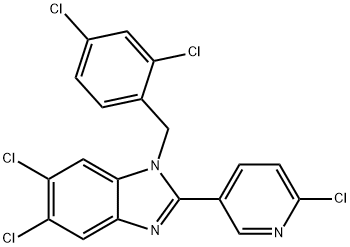 5,6-DICHLORO-2-(6-CHLORO-3-PYRIDINYL)-1-(2,4-DICHLOROBENZYL)-1H-1,3-BENZIMIDAZOLE Struktur