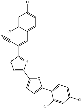 3-(2,4-DICHLOROPHENYL)-2-(4-[5-(2,4-DICHLOROPHENYL)-2-FURYL]-1,3-THIAZOL-2-YL)ACRYLONITRILE Struktur