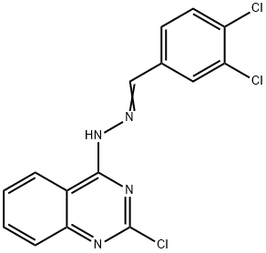 3,4-DICHLOROBENZENECARBALDEHYDE N-(2-CHLORO-4-QUINAZOLINYL)HYDRAZONE Struktur