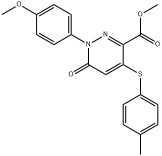 METHYL 1-(4-METHOXYPHENYL)-4-[(4-METHYLPHENYL)SULFANYL]-6-OXO-1,6-DIHYDRO-3-PYRIDAZINECARBOXYLATE Struktur