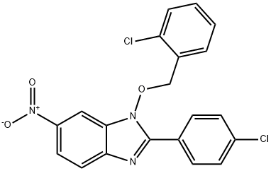 1-[(2-CHLOROBENZYL)OXY]-2-(4-CHLOROPHENYL)-6-NITRO-1H-1,3-BENZIMIDAZOLE Struktur