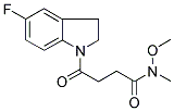 5-FLUORO-2,3-DIHYDRO-N-METHOXY-N-METHYL-G-OXO-1-(1H)-INDOLEBUTANAMIDE Struktur