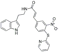 N-(2-INDOL-3-YLETHYL)-3-(3-NITRO-4-(2-PYRIDYLTHIO)PHENYL)PROP-2-ENAMIDE Struktur