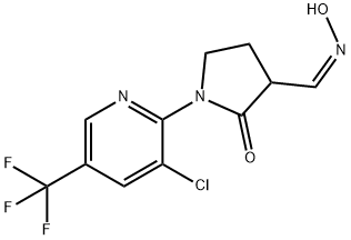 1-[3-CHLORO-5-(TRIFLUOROMETHYL)-2-PYRIDINYL]-2-OXO-3-PYRROLIDINECARBALDEHYDE OXIME Struktur