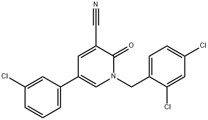 5-(3-CHLOROPHENYL)-1-(2,4-DICHLOROBENZYL)-2-OXO-1,2-DIHYDRO-3-PYRIDINECARBONITRILE Struktur