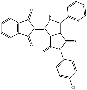 2-(4-CHLOROPHENYL)-4-(1,3-DIOXO-1,3-DIHYDRO-2H-INDEN-2-YLIDEN)-6-(2-PYRIDINYL)TETRAHYDROPYRROLO[3,4-C]PYRROLE-1,3(2H,3AH)-DIONE Struktur