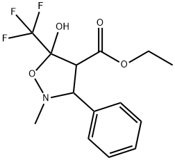 ETHYL 5-HYDROXY-2-METHYL-3-PHENYL-5-(TRIFLUOROMETHYL)TETRAHYDRO-4-ISOXAZOLECARBOXYLATE Struktur