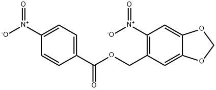 (6-NITRO-1,3-BENZODIOXOL-5-YL)METHYL 4-NITROBENZENECARBOXYLATE Struktur