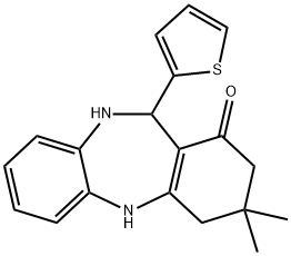 3,3-DIMETHYL-11-(2-THIENYL)-2,3,4,5,10,11-HEXAHYDRO-1H-DIBENZO[B,E][1,4]DIAZEPIN-1-ONE Struktur