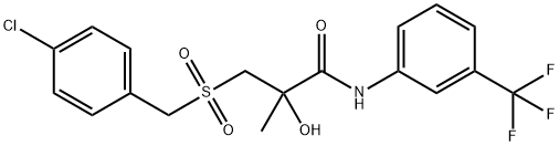 3-[(4-CHLOROBENZYL)SULFONYL]-2-HYDROXY-2-METHYL-N-[3-(TRIFLUOROMETHYL)PHENYL]PROPANAMIDE Struktur