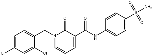 N-[4-(AMINOSULFONYL)PHENYL]-1-(2,4-DICHLOROBENZYL)-2-OXO-1,2-DIHYDRO-3-PYRIDINECARBOXAMIDE Struktur