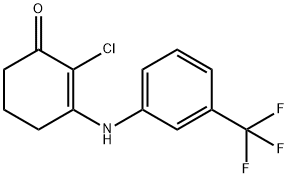 2-CHLORO-3-((3-(TRIFLUOROMETHYL)PHENYL)AMINO)CYCLOHEX-2-EN-1-ONE Struktur