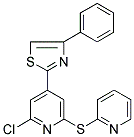 2-[2-CHLORO-6-(2-PYRIDYLTHIO)-4-PYRIDYL]-4-PHENYL-1,3-THIAZOLE Struktur