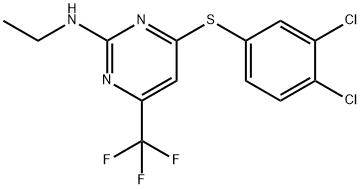 4-[(3,4-DICHLOROPHENYL)SULFANYL]-N-ETHYL-6-(TRIFLUOROMETHYL)-2-PYRIMIDINAMINE Struktur