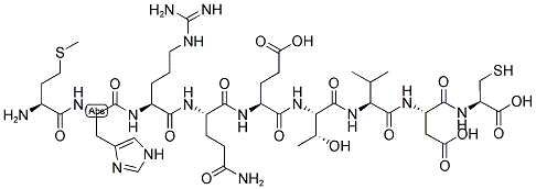H-MET-HIS-ARG-GLN-GLU-THR-VAL-ASP-CYS-OH Struktur