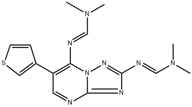 N'-[2-([(DIMETHYLAMINO)METHYLENE]AMINO)-6-(3-THIENYL)[1,2,4]TRIAZOLO[1,5-A]PYRIMIDIN-7-YL]-N,N-DIMETHYLIMINOFORMAMIDE Struktur