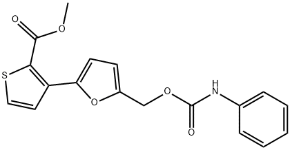 METHYL 3-(5-([(ANILINOCARBONYL)OXY]METHYL)-2-FURYL)-2-THIOPHENECARBOXYLATE Struktur