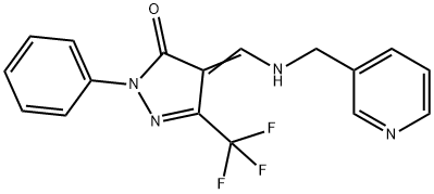 2-PHENYL-4-([(3-PYRIDINYLMETHYL)AMINO]METHYLENE)-5-(TRIFLUOROMETHYL)-2,4-DIHYDRO-3H-PYRAZOL-3-ONE Structure