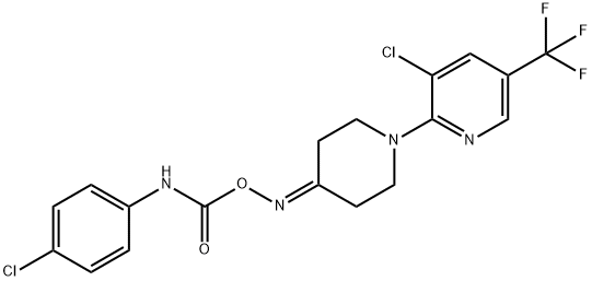 3-CHLORO-2-[4-(([(4-CHLOROANILINO)CARBONYL]OXY)IMINO)PIPERIDINO]-5-(TRIFLUOROMETHYL)PYRIDINE Struktur