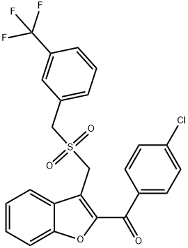 (4-CHLOROPHENYL)[3-(([3-(TRIFLUOROMETHYL)BENZYL]SULFONYL)METHYL)-1-BENZOFURAN-2-YL]METHANONE Struktur