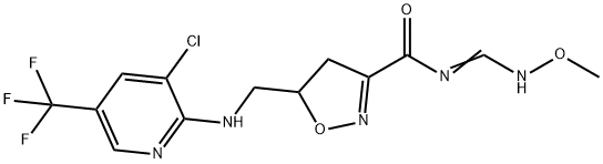 5-(([3-CHLORO-5-(TRIFLUOROMETHYL)-2-PYRIDINYL]AMINO)METHYL)-N-[(METHOXYAMINO)METHYLENE]-4,5-DIHYDRO-3-ISOXAZOLECARBOXAMIDE Struktur