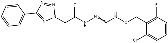 N-[(2-CHLORO-6-FLUOROBENZYL)OXY]-N'-[2-(5-PHENYL-2H-1,2,3,4-TETRAAZOL-2-YL)ACETYL]HYDRAZONOFORMAMIDE Struktur