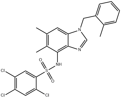 2,4,5-TRICHLORO-N-[5,6-DIMETHYL-1-(2-METHYLBENZYL)-1H-1,3-BENZIMIDAZOL-4-YL]BENZENESULFONAMIDE Struktur