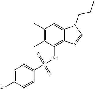 4-CHLORO-N-(5,6-DIMETHYL-1-PROPYL-1H-1,3-BENZIMIDAZOL-4-YL)BENZENESULFONAMIDE Struktur