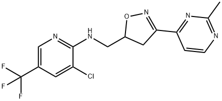 3-CHLORO-N-([3-(2-METHYL-4-PYRIMIDINYL)-4,5-DIHYDRO-5-ISOXAZOLYL]METHYL)-5-(TRIFLUOROMETHYL)-2-PYRIDINAMINE Struktur