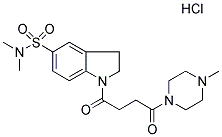 5-(DIMETHYLAMINOSULPHONYL)-2,3-DIHYDRO-1-[4-OXO-4-(4-METHYLPIPERAZINO)BUTANOYL]-(1H)-INDOLE, HYDROCHLORIDE Struktur