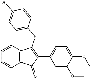 2-(3,4-DIMETHOXYPHENYL)-3-((4-BROMOPHENYL)AMINO)INDEN-1-ONE Struktur