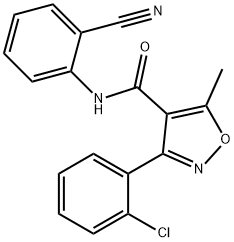 3-(2-氯苯基)-N-(2-氰基苯基)-5-甲基異噁唑-4-甲酰胺, 885660-30-0, 結(jié)構(gòu)式