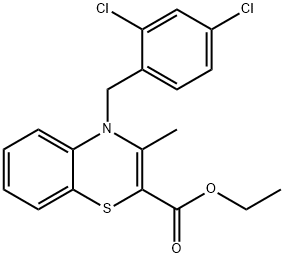 ETHYL 4-(2,4-DICHLOROBENZYL)-3-METHYL-4H-1,4-BENZOTHIAZINE-2-CARBOXYLATE Struktur