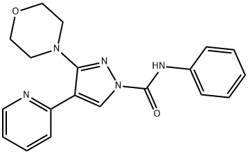 3-MORPHOLINO-N-PHENYL-4-(2-PYRIDINYL)-1H-PYRAZOLE-1-CARBOXAMIDE Struktur