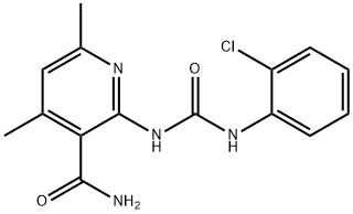 2-([(2-CHLOROANILINO)CARBONYL]AMINO)-4,6-DIMETHYLNICOTINAMIDE Struktur