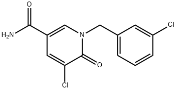 5-CHLORO-1-(3-CHLOROBENZYL)-6-OXO-1,6-DIHYDRO-3-PYRIDINECARBOXAMIDE Struktur